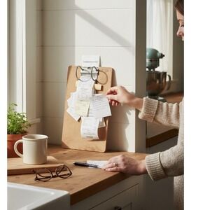 Vtg Receipt Spike Board Restaurant Ticket Holder Farmhouse Kitchen Memo Board